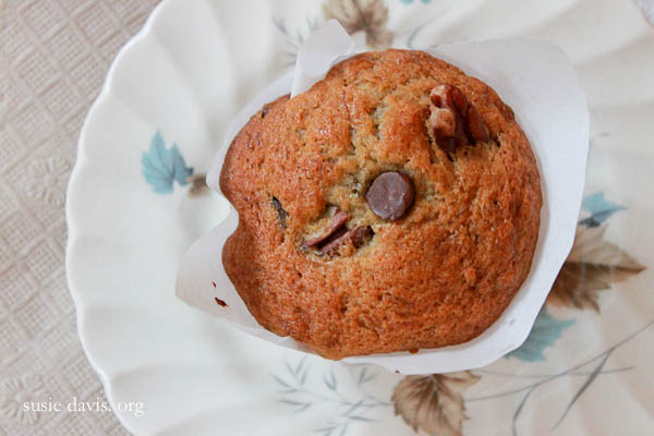 chocolate chip banana nut muffin